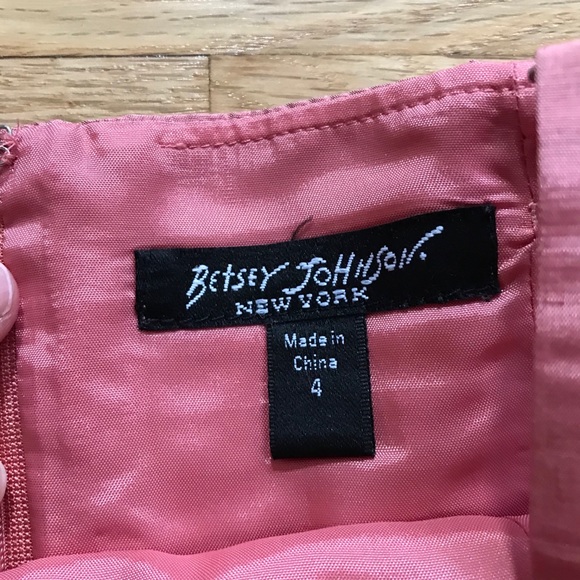 Betsey Johnson Silk Party Dress Pink Size 4 - Picture 4 of 12